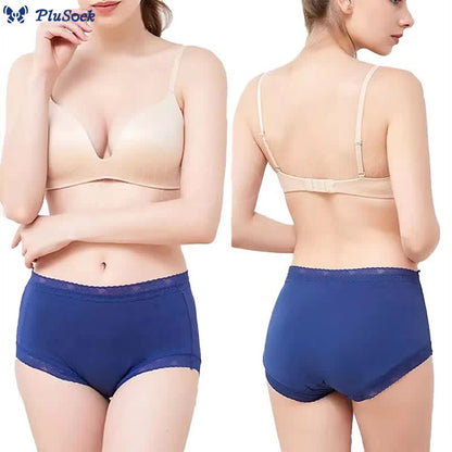 Plus Size Simple High Waist Cotton Panty(3 Packs)