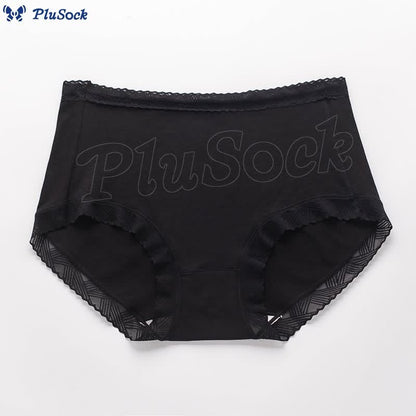 Plus Size Simple High Waist Cotton Panty(3 Packs)