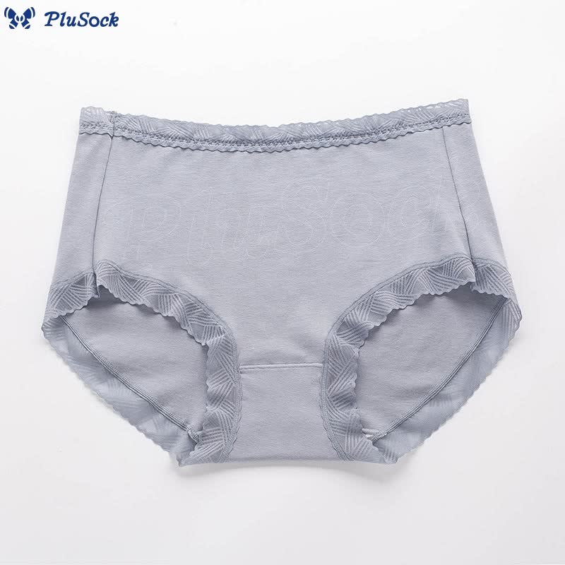 Plus Size Simple High Waist Cotton Panty(3 Packs)