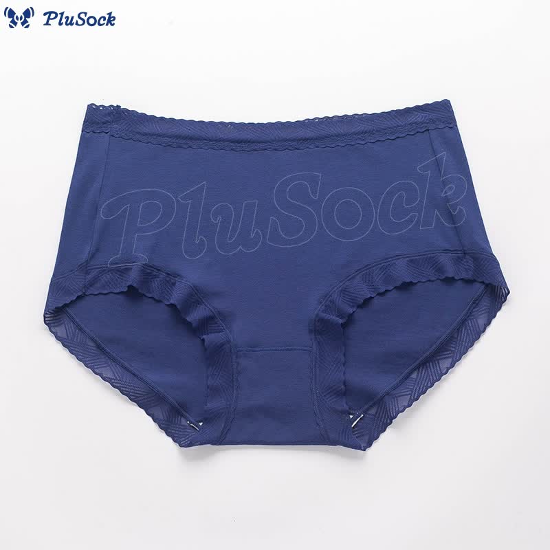 Plus Size Simple High Waist Cotton Panty(3 Packs)