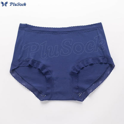 Plus Size Simple High Waist Cotton Panty(3 Packs)