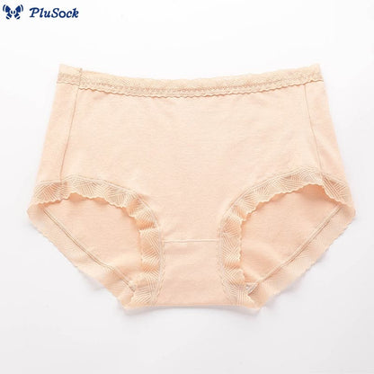 Plus Size Simple High Waist Cotton Panty(3 Packs)