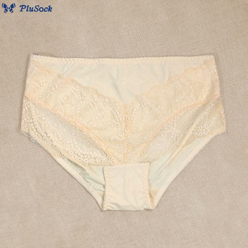 Plus Size Thin Sexy Mid-rise Lace Panty(2 Packs)