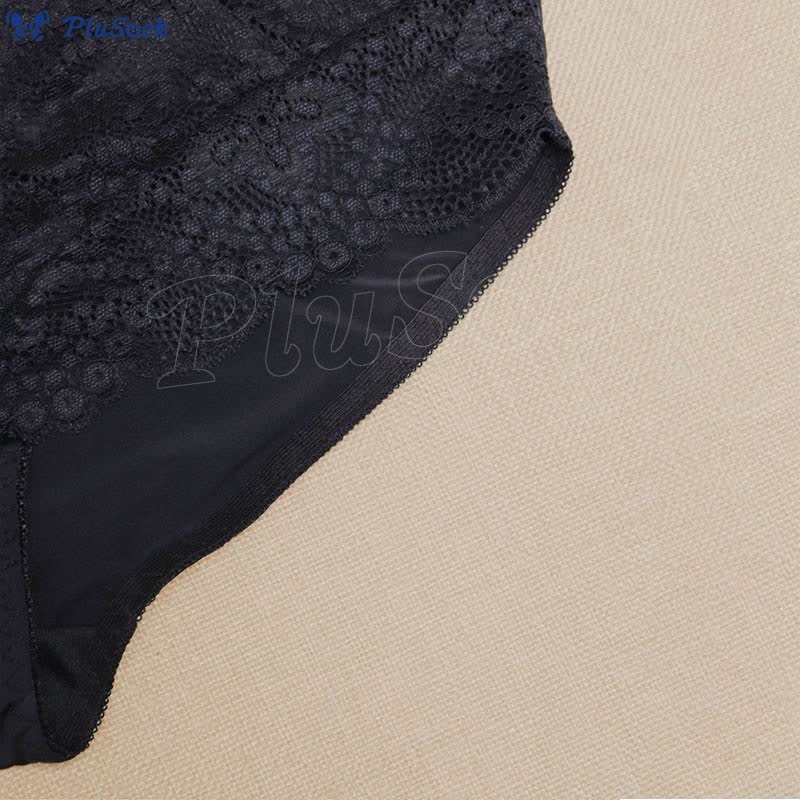 Plus Size Thin Sexy Mid-rise Lace Panty(2 Packs)