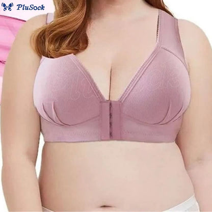 Full Cup Front Buckle Push Up Wireless Bra