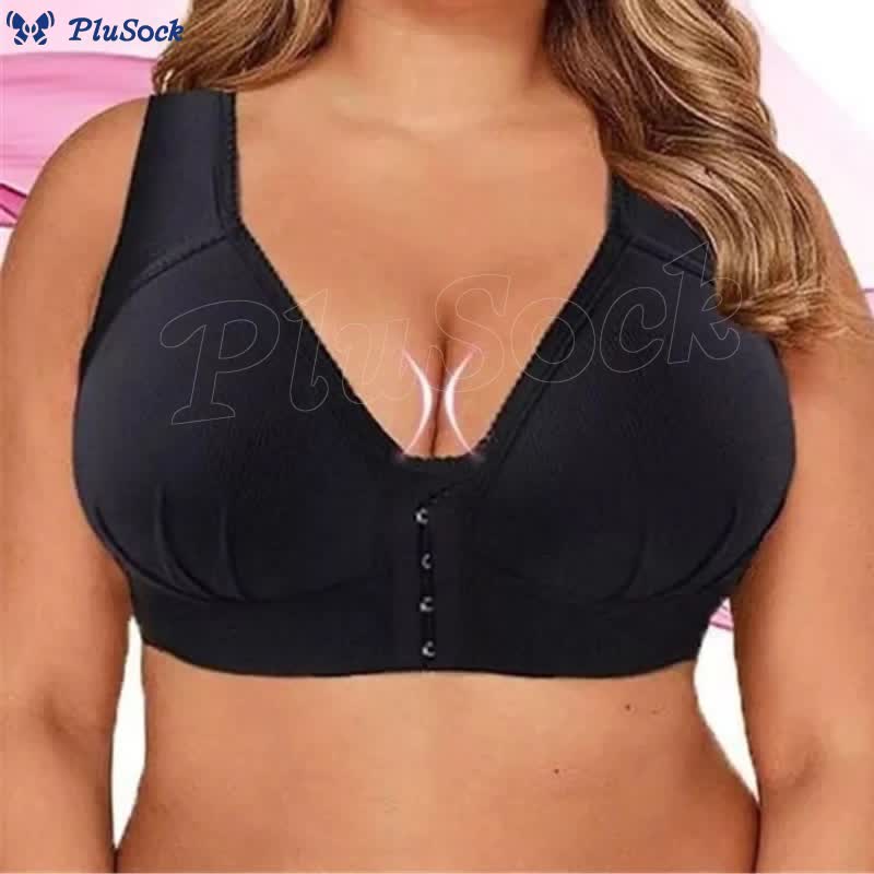 Full Cup Front Buckle Push Up Wireless Bra