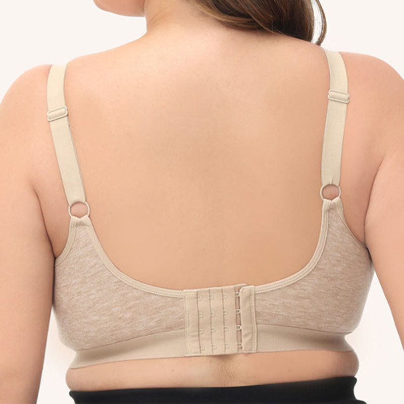 Plus Size Seamless Cotton Wireless Bra