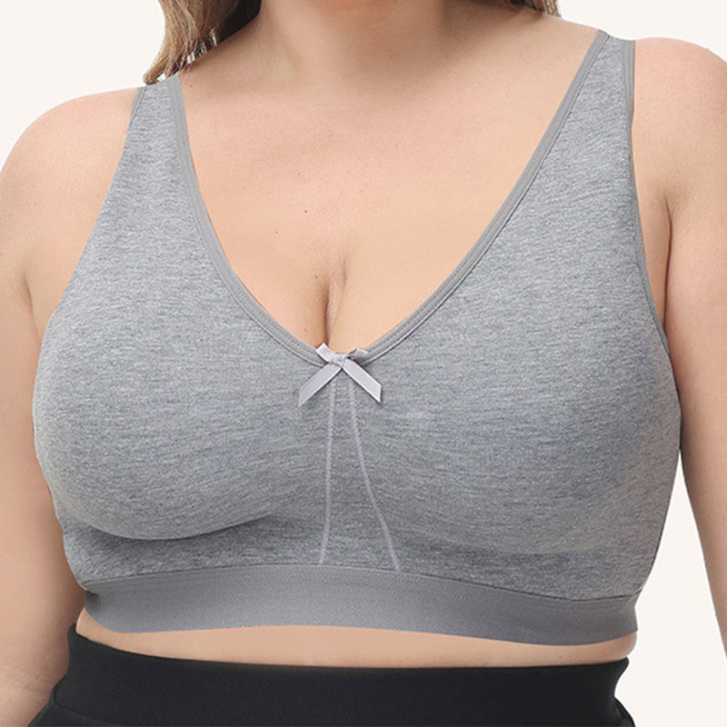 Plus Size Seamless Cotton Wireless Bra