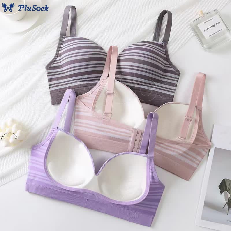 French Stripe Comfortable Wireless Bra(2 Packs)