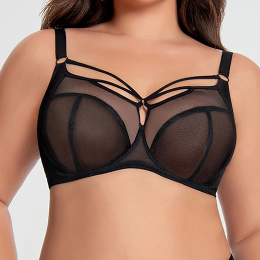 Plus Size Anti-sagging Push-up Mesh Underwire Bra