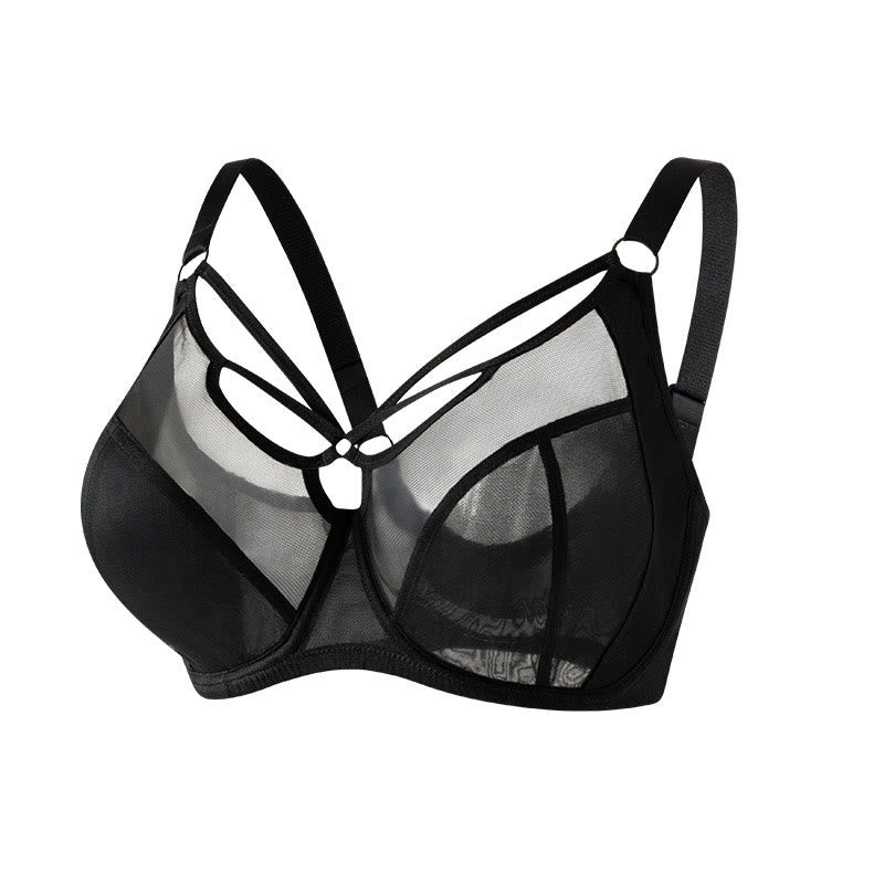 Plus Size Anti-sagging Push-up Mesh Underwire Bra