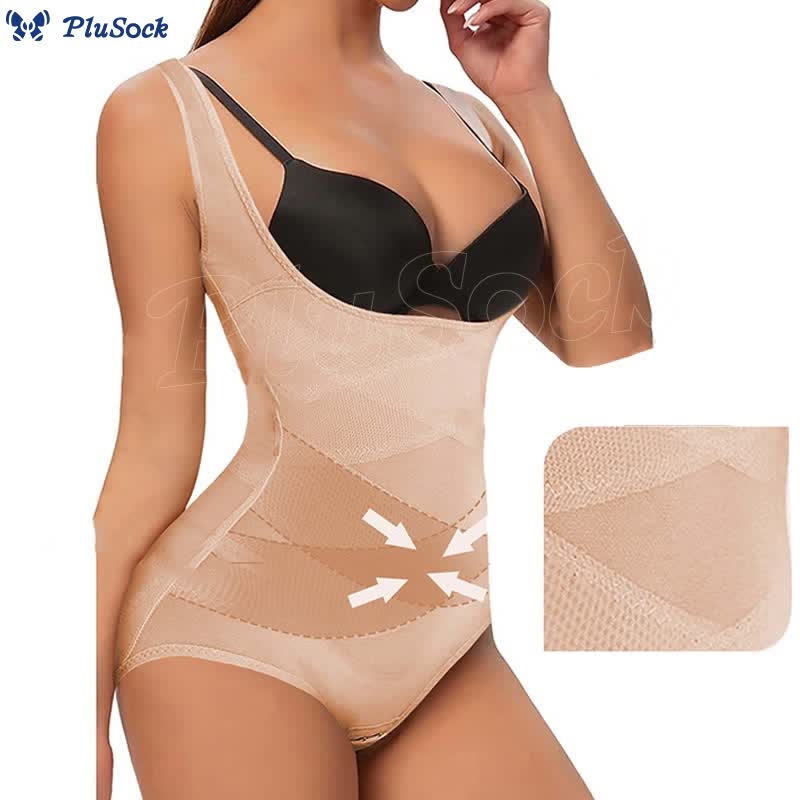 Plus Size Sexy Cross-strap Tummy Control Mesh Shapewear(2 Packs)