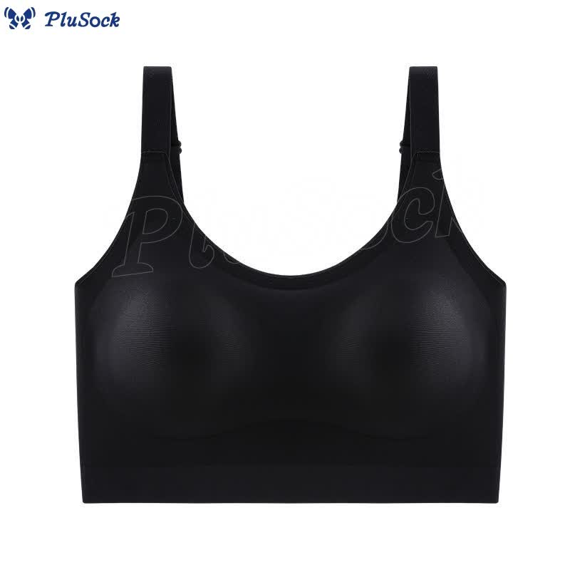 Plus Size Seamless Back Cross Straps Wireless Bra