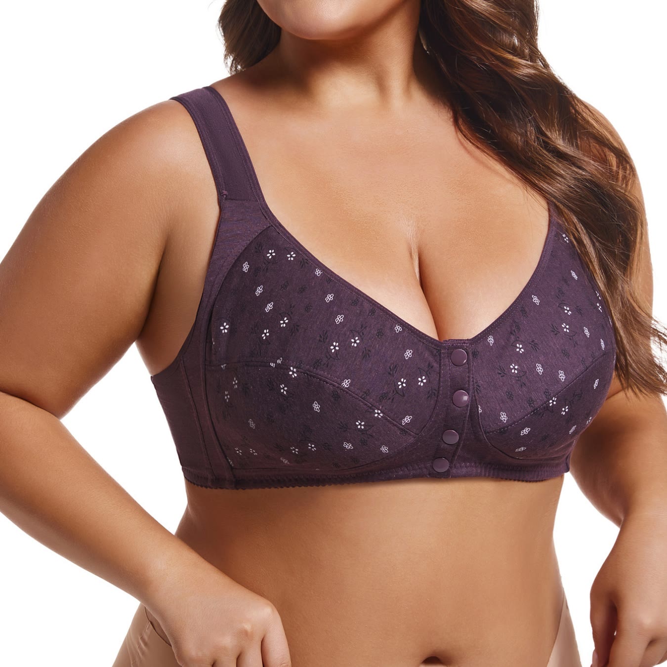 Plus Size Front Closure Wireless Bra