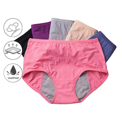 Plus Size Period Leak Protection Panty(5 Pairs)