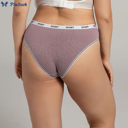 Plus Size Mid-Rise Cotton Breathable Panty(3 Packs)