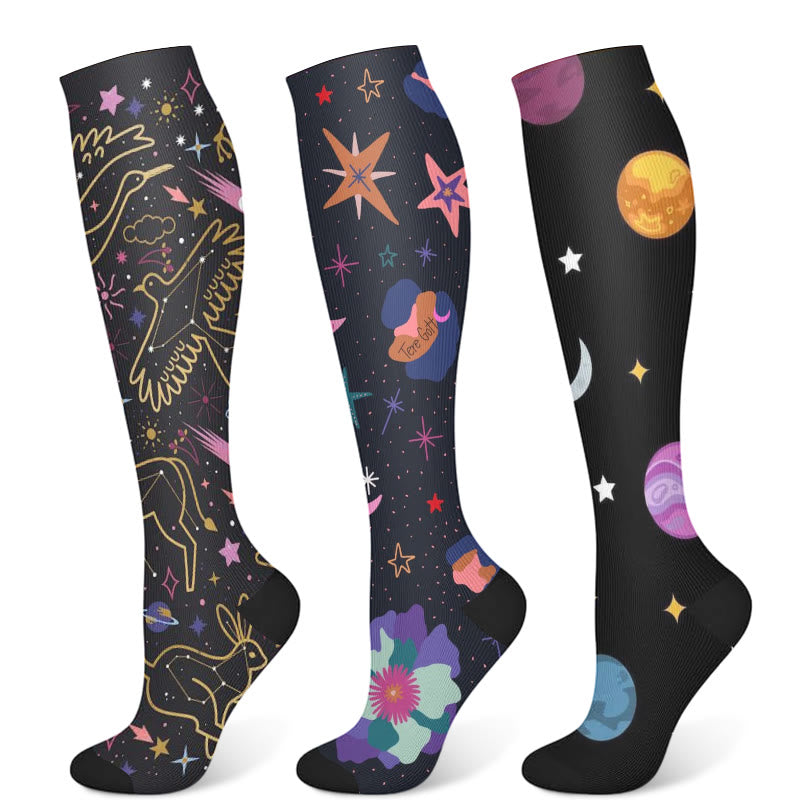 Universe Planet Compression Socks(3 Pairs)