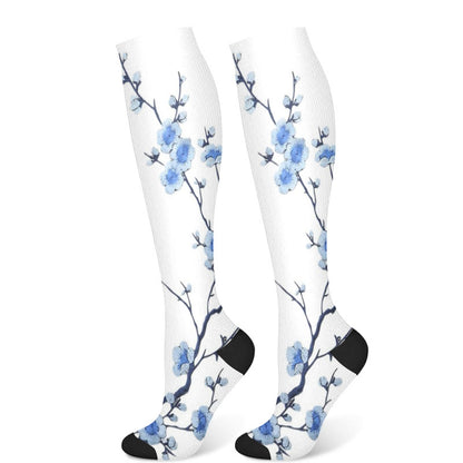 Ginkgo Leaf Plum Flower Compression Socks(3 Pairs)