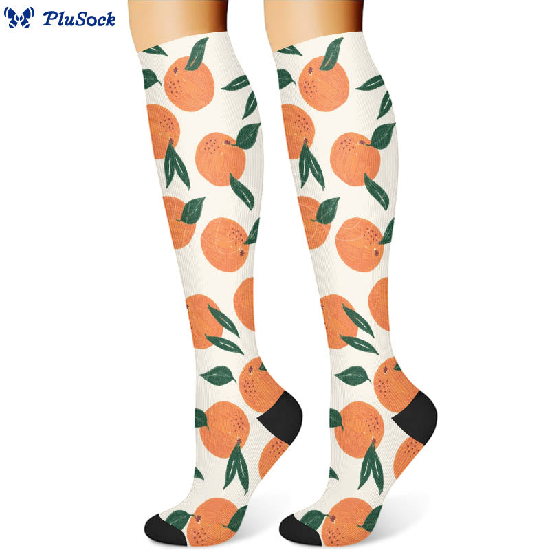 Kiwi Fruit Banana Orange Compression Socks(3 Pairs)