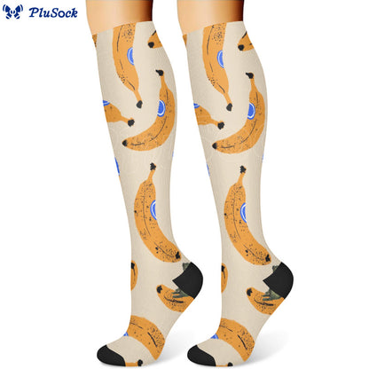 Kiwi Fruit Banana Orange Compression Socks(3 Pairs)