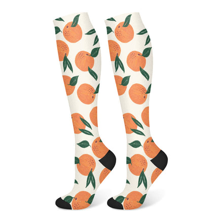 Kiwi Fruit Banana Orange Compression Socks(3 Pairs)