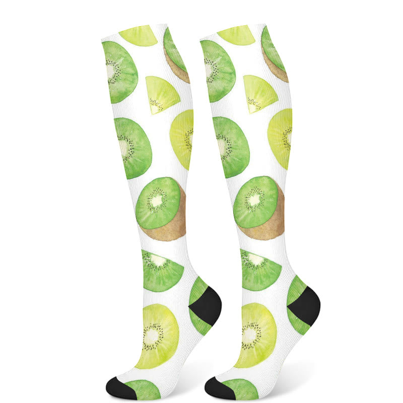 Kiwi Fruit Banana Orange Compression Socks(3 Pairs)