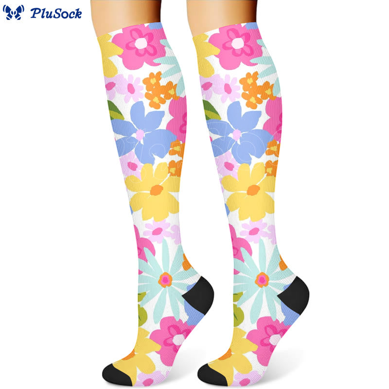 Flowers Bloom Compression Socks(3 Pairs)