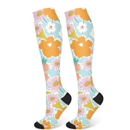 Flowers Bloom Compression Socks(3 Pairs)