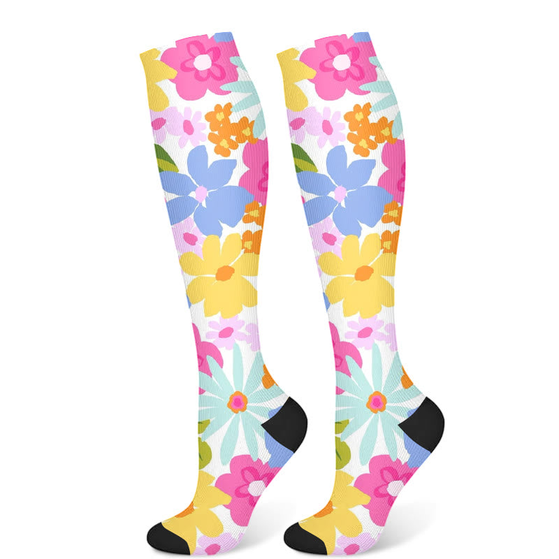 Flowers Bloom Compression Socks(3 Pairs)