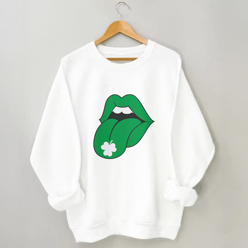 Plus Size Green Lips Sweatshirt