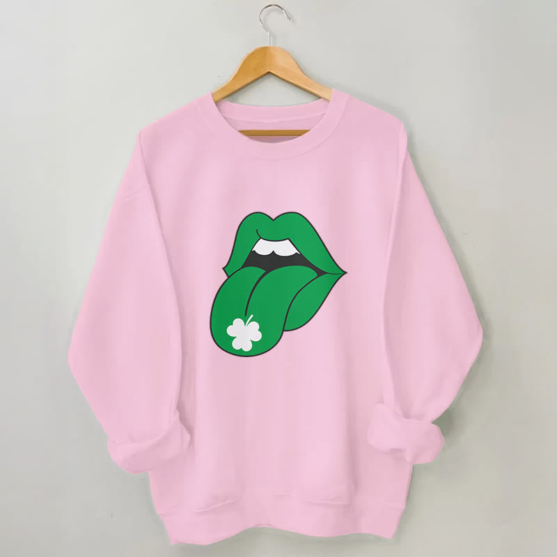 Plus Size Green Lips Sweatshirt