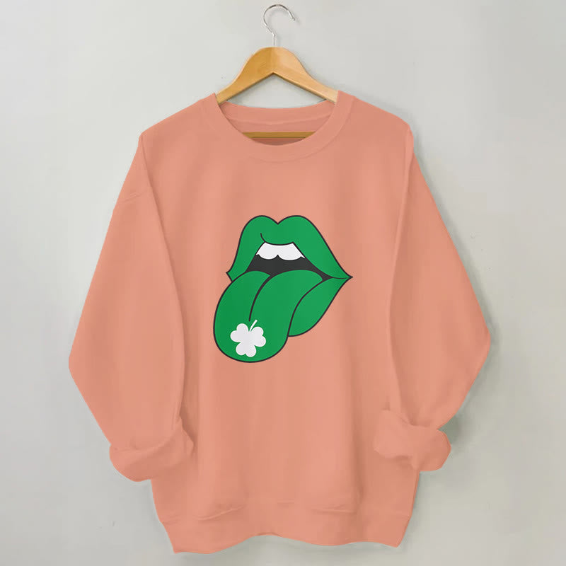 Plus Size Green Lips Sweatshirt