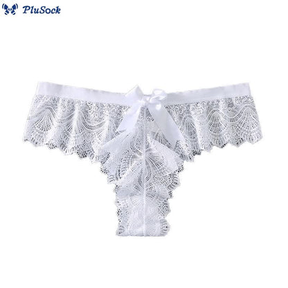 Sexy Low Rise Lace Bowknot Thong(3 Packs)