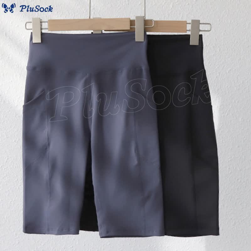 High Waist Hip Lift Side Pocket Yoga Shorts