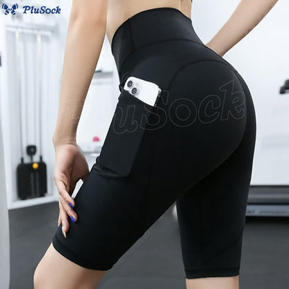 High Waist Hip Lift Side Pocket Yoga Shorts