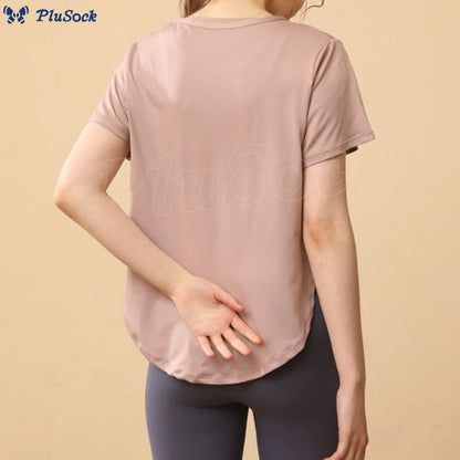 Plus Size Loose Breathable Quick Dry Yoga Short Sleeves