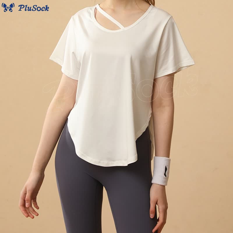 Plus Size Loose Breathable Quick Dry Yoga Short Sleeves