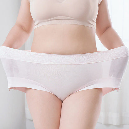 Plus Size Lace Cotton Panty(2 Packs)