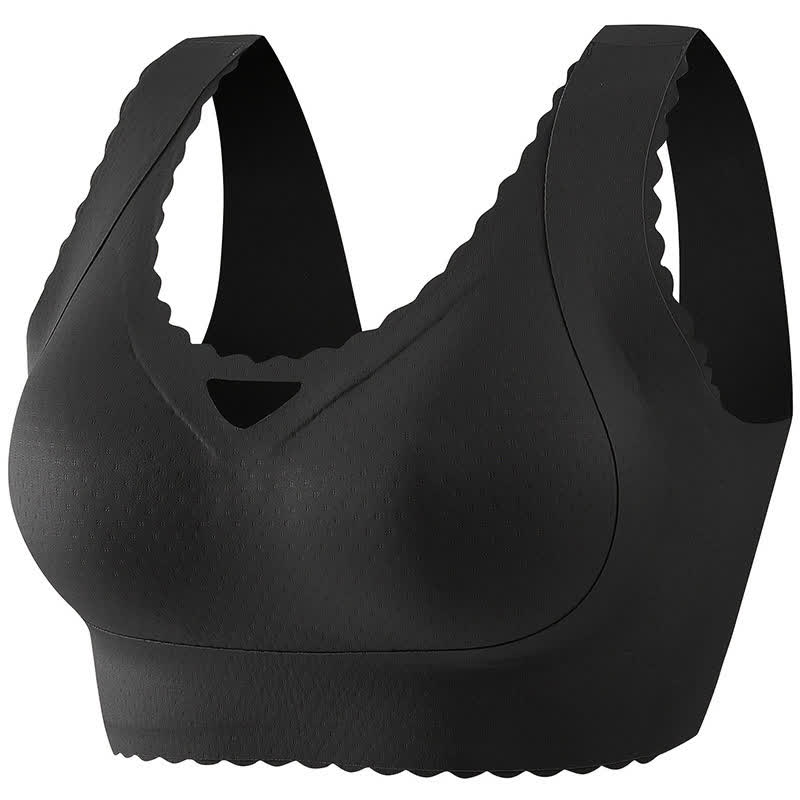 Plus Size Seamless Wavy Edge Push-up Wireless Bra