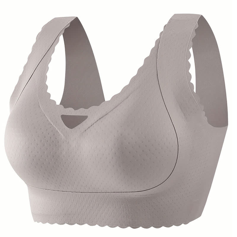 Plus Size Seamless Wavy Edge Push-up Wireless Bra