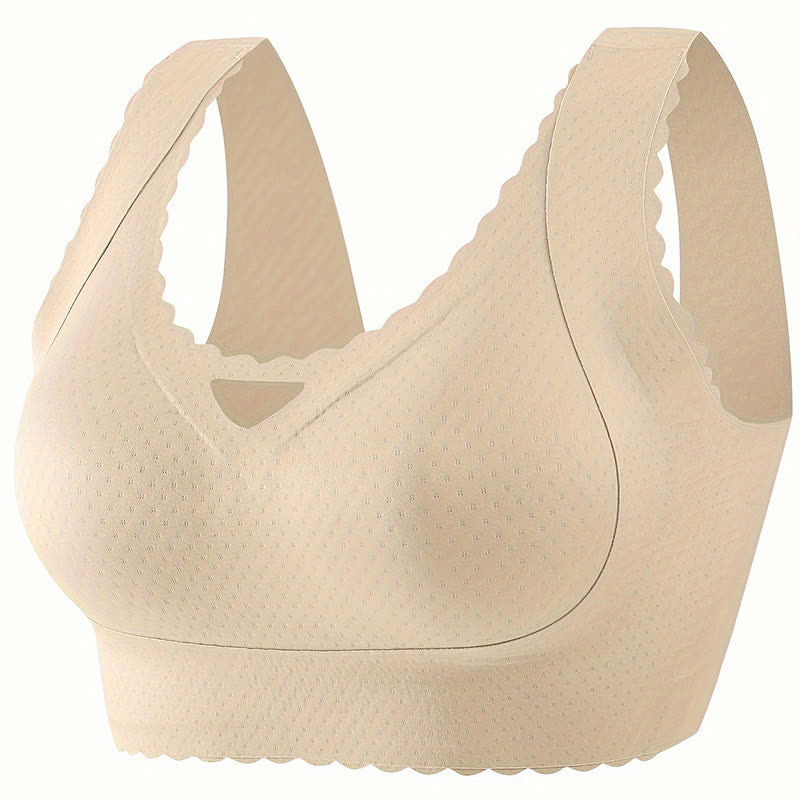 Plus Size Seamless Wavy Edge Push-up Wireless Bra