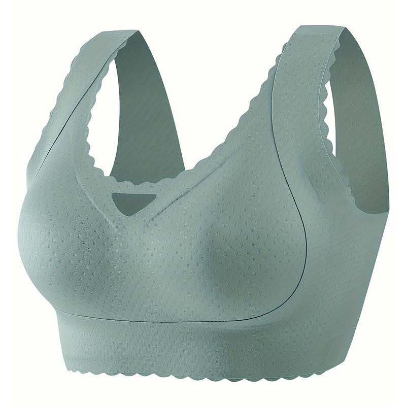 Plus Size Seamless Wavy Edge Push-up Wireless Bra