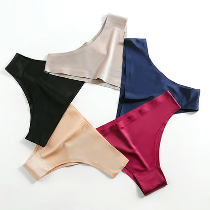 Plus Size Low Waist Ice Silk Seamless Yoga Panty(3 Packs)