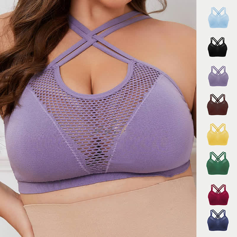 Plus Size Seamless Hollow Sexy Wireless Bra