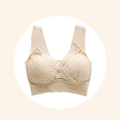 Plus Size Lace Seamless Wireless Bra