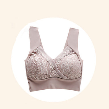 Plus Size Lace Seamless Wireless Bra