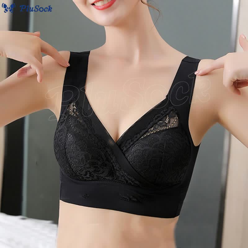 Plus Size Lace Seamless Wireless Bra