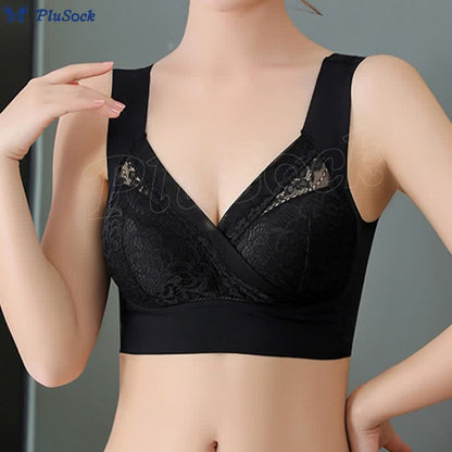 Plus Size Lace Seamless Wireless Bra