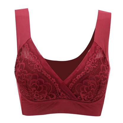 Plus Size Lace Seamless Wireless Bra