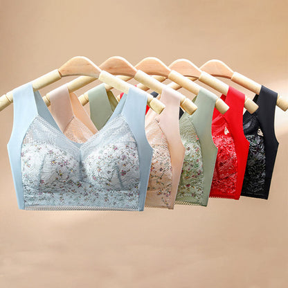 Plus Size Lace Trimmed Soft Full Coverage Bra(2 Packs)